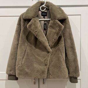 Express Women's Plush Tan Teddy Jacket